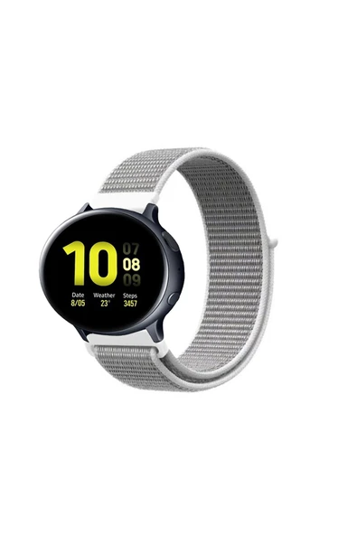 KRETON KRETON Samsung Galaxy Watch Active 2 40mm/44mm Uyumlu Spor Kumaş Desenli Cırt Cırtlı Kordon Kayış - Resim 3