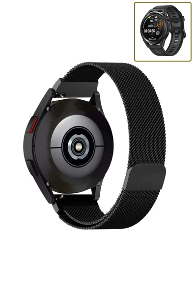 KRETON KRETON Huawei Watch Gt Runner Uyumlu Kordon Hasır Metal Örgü Tarz Mıknatıslı Milano Kayış - Resim 4