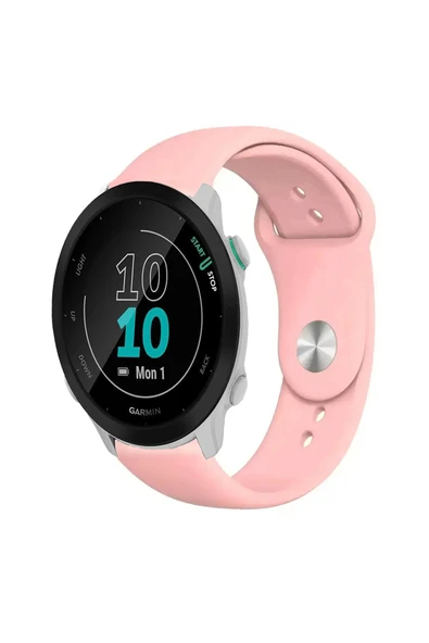 KRETON KRETON Garmin Forerunner 55 Ile Uyumlu Yumuşak Dokulu Silikon Kordon Kayış (20MM) - Resim 4