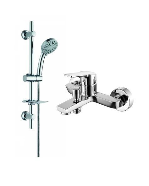 Creavit SH425 Aria 5 Fonksiyonlu Sürgülü El Duş Seti ve LN2500 Luna Banyo Armatürü Krom ürün görseli