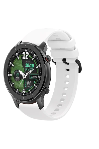 KRETON KRETON Amazfit GTR 47mm Uyumlu Kordon Yumuşak Dokulu Soft Renk Tokalı Silikon Kayış - Resim 9