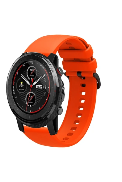KRETON KRETON Amazfit 3 Stratos Uyumlu Kordon Yumuşak Dokulu Soft Renk Tokalı Silikon Kayış - Resim 10