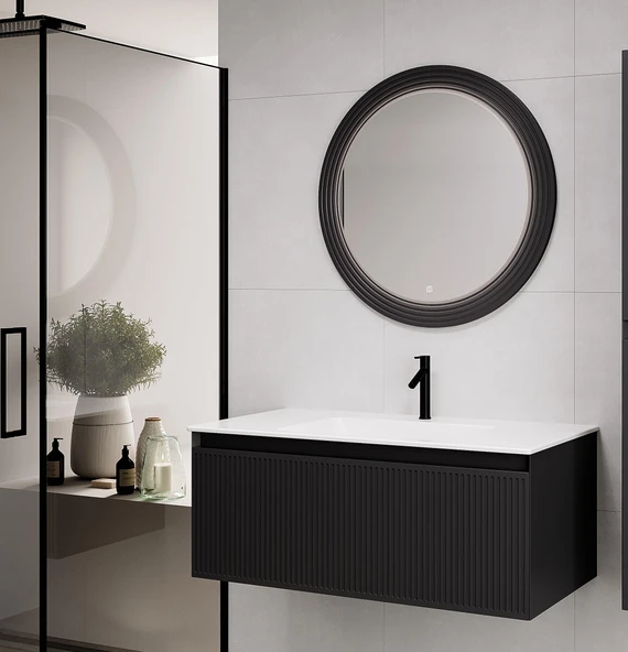 Denko Belgrad 101 cm (Antrasit) Banyo Dolabı Takımı ürün görseli