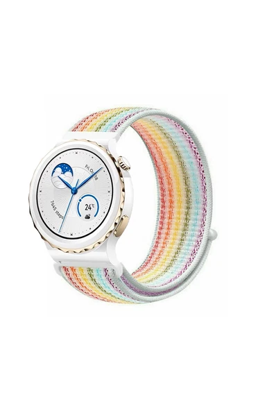 KRETON KRETON Huawei Watch Gt3 Pro 43mm Uyumlu Spor Kumaş Desenli Cırt Cırtlı Kordon Kayış - Resim 6