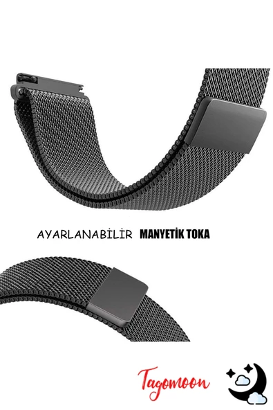 KRETON KRETON Amazfit Cheetah Pro Uyumlu Kordon Hasır Metal Örgü Tarz Mıknatıslı Milano Kayış - Resim 4