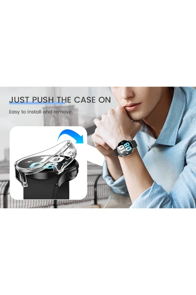 KRETON KRETON Galaxy Watch 5 40mm Uyumlu Kasa ve Ekran Koruyucu 360 Tam Koruma Silikon Kılıf - Resim 3