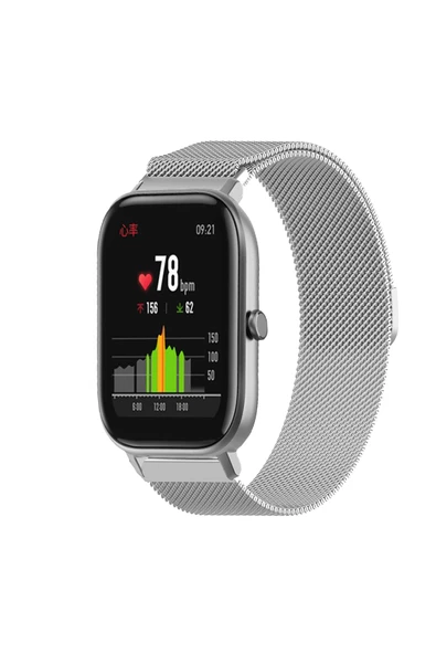 KRETON KRETON Amazfit GTS-GTS2-GTS2E-GTS3-GTS4-GTS4 Mini Uyumlu Kordon Hasır Metal Örgü Mıknatıslı Milano Kayış ürün görseli