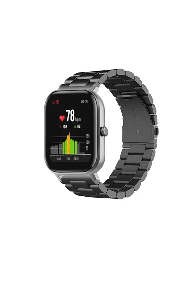 KRETON KRETON Amazfit GTS-GTS2-GTS2E-GTS3-GTS4-GTS4 Mini Uyumlu SİYAH Kordon Baklava Model Paslanmaz Çelik Kayış ürün görseli