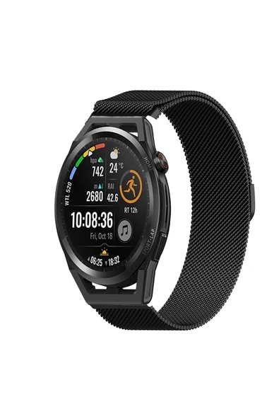 KRETON KRETON Huawei Watch Gt Runner Uyumlu Kordon Hasır Metal Örgü Tarz Mıknatıslı Milano Kayış - Resim 3