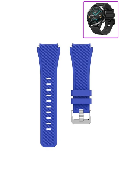 KRETON KRETON Huawei Watch Gt2 46mm Akıllı Saat Uyumlu Tırtık Desenli Silikon Kordon Kayış - Resim 4