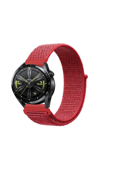 KRETON KRETON Huawei Watch Gt3 46mm Uyumlu Spor Kumaş Desenli Cırt Cırtlı Kordon Kayış - Resim 6