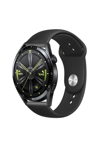 KRETON KRETON Huawei Watch Gt3 46mm Uyumlu KOYU YEŞİL Kordon Yumuşak Dokulu Silikon Kayış - Resim 7