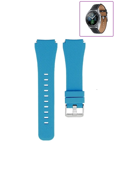 KRETON KRETON Samsung Galaxy Watch 3 45mm Akıllı Saat Uyumlu Tırtık Desenli Silikon Kordon Kayış - Resim 5