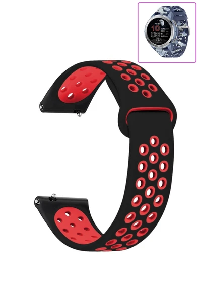 KRETON KRETON Honor Watch Gs Pro Uyumlu Kordon Yumuşak Dokulu Delikli Desenli Silikon Kayış - Resim 9