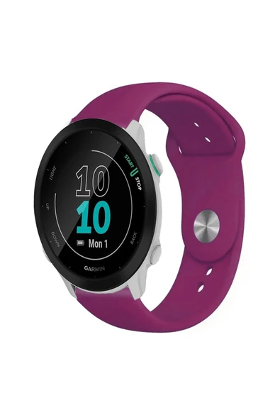 KRETON KRETON Garmin Forerunner 55 Ile Uyumlu Yumuşak Dokulu Silikon Kordon Kayış (20MM) - Resim 3