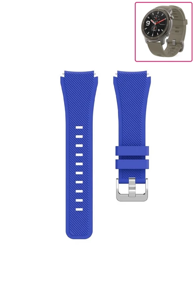 KRETON KRETON Amazfit GTR 47mm Akıllı Saat Uyumlu Tırtık Desenli Silikon Kordon Kayış - Resim 11