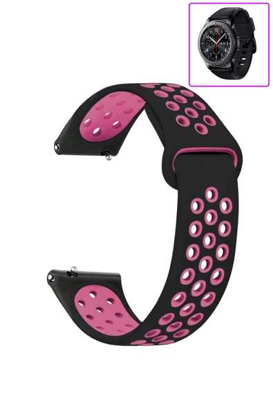 KRETON KRETON Samsung Gear S3 Frontier Uyumlu Kordon Yumuşak Dokulu Delikli Desenli Silikon Kayış ürün görseli