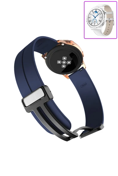 KRETON KRETON Huawei Watch Gt3 Pro 43mm Uyumlu Kordon Magnetic Klipsli Premium Kayış - Resim 3