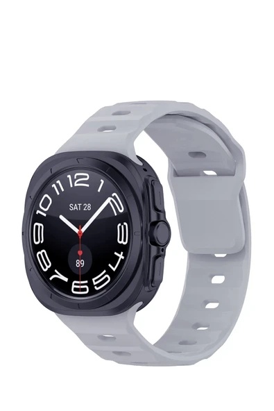 KRETON KRETON Samsung Galaxy Watch 7 Ultra 47mm ile Uyumlu Kordon Dalgalı Official Design Premium Silikon Kayış - Resim 3