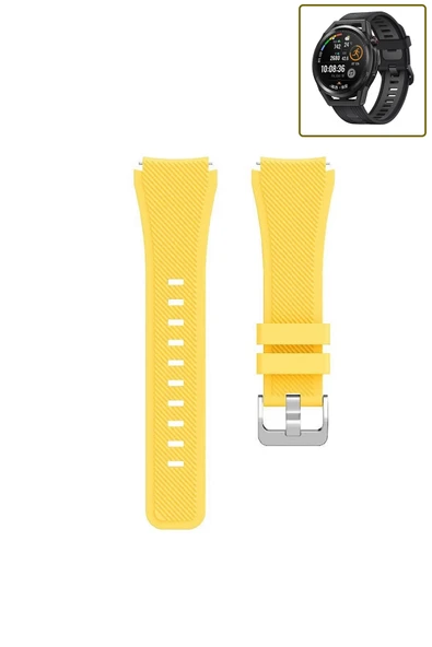 KRETON KRETON Huawei Watch Gt Runner Akıllı Saat Uyumlu Tırtık Desenli Silikon Kordon Kayış - Resim 4