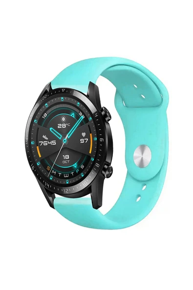 KRETON KRETON Huawei Watch Gt2 46mm Uyumlu AÇIK YEŞİL Kordon Yumuşak Dokulu Silikon Kayış - Resim 5
