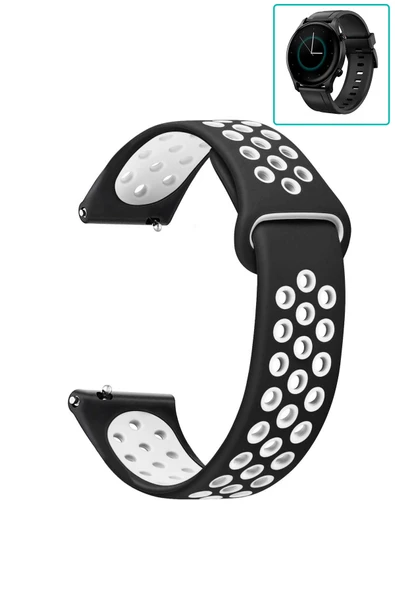 KRETON KRETON Haylou RS3 LS04 Uyumlu Kordon Yumuşak Dokulu Delikli Desenli Silikon Kayış - Resim 2