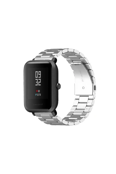 KRETON KRETON Amazfit BİP-BİPU-BİPS-BİP LİTE-BİPUPRO-BİP3 Uyumlu SİYAH Kordon Baklava Model Paslanmaz Çelik Kayış ürün görseli