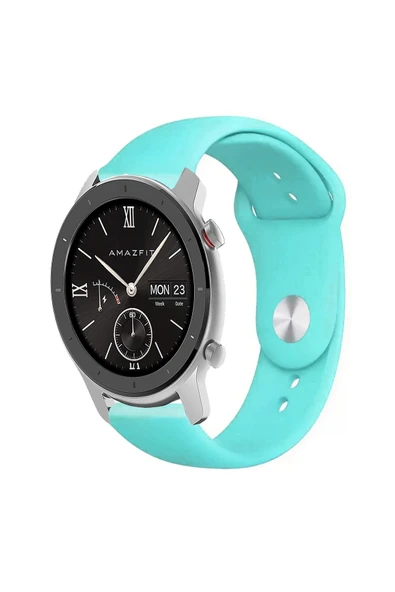 KRETON KRETON Amazfit GTR 42mm Uyumlu KOYU YEŞİL Kordon Yumuşak Dokulu Silikon Kayış - Resim 4