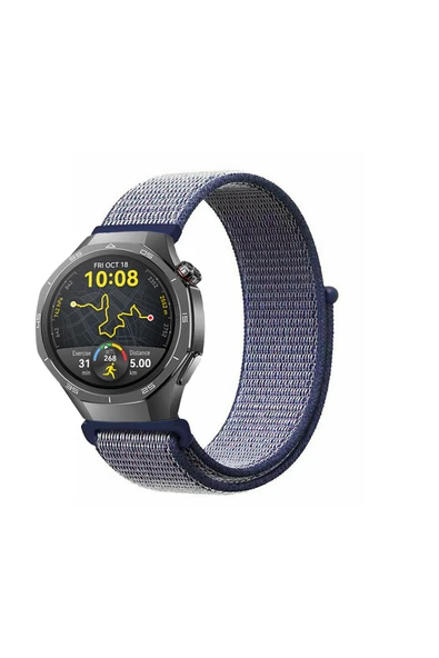 KRETON KRETON Huawei Watch GT5 PRO (46mm)  Uyumlu Spor Kumaş Desenli Cırt Cırtlı Kordon Kayış - Resim 5
