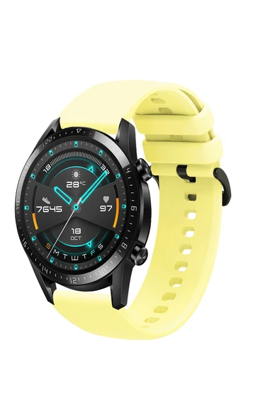 KRETON KRETON Huawei Watch Gt2 46mm Uyumlu Kordon Yumuşak Dokulu Soft Renk Tokalı Silikon Kayış - Resim 5