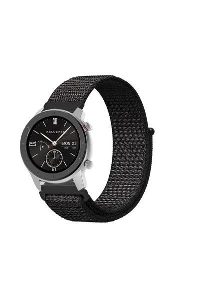 KRETON KRETON Amazfit GTR 42mm Uyumlu Spor Kumaş Desenli Cırt Cırtlı Kordon Kayış - Resim 2