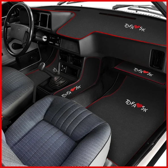 Tofaş Şahin Doğan Kartal Oto Paspas & Alçak Torpido Halısı & Sehpa Örtüsü & Vites Konsol Koruması - Resim 3