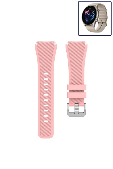 KRETON KRETON Amazfit GTR3-GTR3 PRO Akıllı Saat Uyumlu Tırtık Desenli Silikon Kordon Kayış - Resim 9