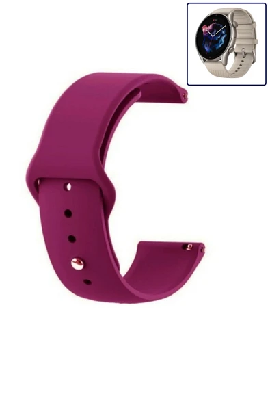 KRETON KRETON Amazfit GTR3-GTR3 PRO Uyumlu BORDO Kordon Yumuşak Dokulu Silikon Kayış - Resim 4