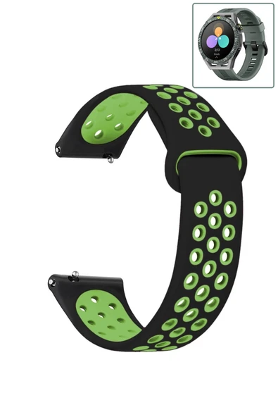 KRETON KRETON Huawei Watch Gt3 SE Uyumlu Kordon Yumuşak Dokulu Delikli Desenli Silikon Kayış - Resim 5