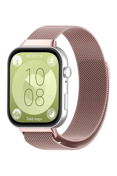 KRETON KRETON Huawei Watch Fit 3 / Fit 4 / Fit 4 Pro Ile Uyumlu Kordon Hasır Örgü Metal Mıknatıslı Kayış - Resim 8