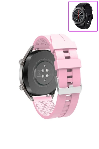 KRETON KRETON Samsung Gear S3 Frontier Akıllı Saat Ile Uyumlu Kaliteli Tokalı Siyah Silikon Kordon Kayış - Resim 7