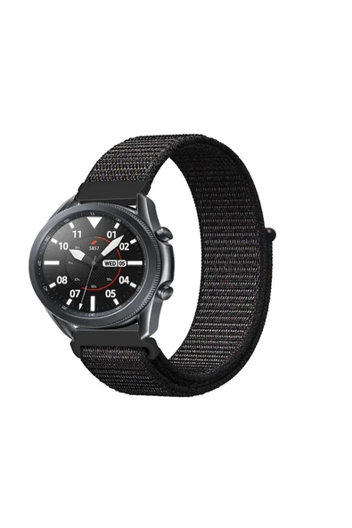 KRETON KRETON Samsung Galaxy Watch 3 45mm Uyumlu Spor Kumaş Desenli Cırt Cırtlı Kordon Kayış - Resim 6