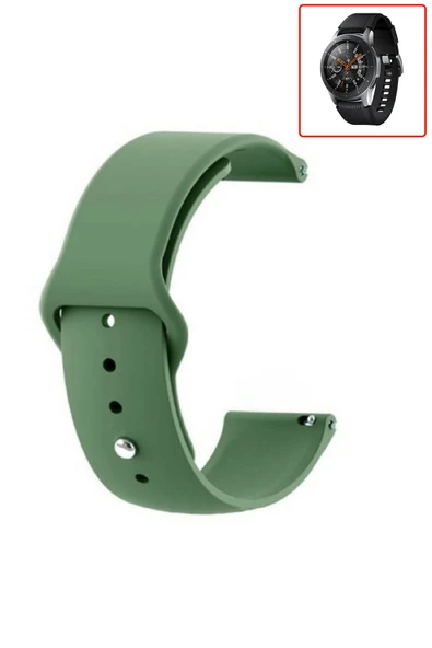 KRETON KRETON Samsung Galaxy Watch 46mm Uyumlu Koyu Yeşil Kordon Yumuşak Dokulu Silikon Kayış ürün görseli