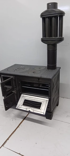 Saç Gövdeli Döküm İç Hazneli Kuzine Soba Fırınlı ve Dayanıklı Isıtma Sobası - Resim 2
