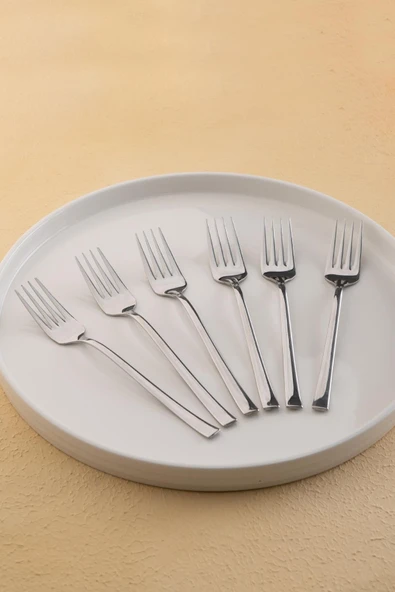 Acar Karat Moon 6 lı Çelik Tatlı Çatal Takımı ürün görseli