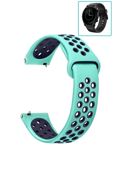 KRETON KRETON Haylou RS3 LS04 Uyumlu Kordon Yumuşak Dokulu Delikli Desenli Silikon Kayış - Resim 9
