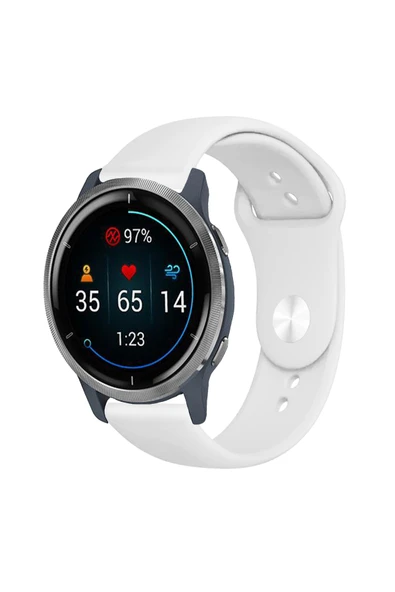 KRETON KRETON Garmin Venu 2 Ile Uyumlu Yumuşak Dokulu Silikon Kordon Kayış - Resim 4