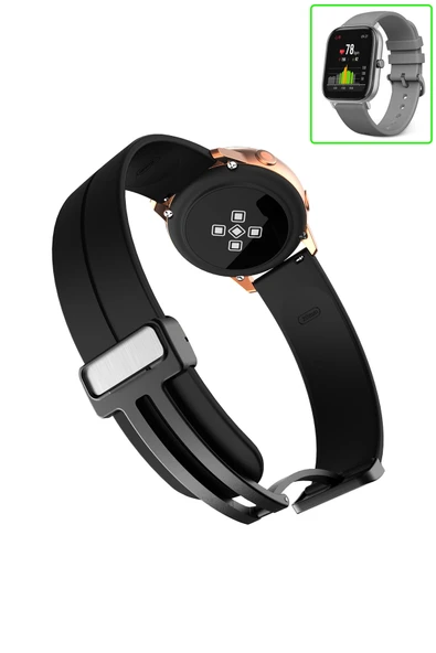 KRETON KRETON Amazfit GTS-GTS2-GTS2E-GTS3-GTS4-GTS4 Mini Uyumlu Kordon Magnetic Klipsli Premium Kayış - Resim 6