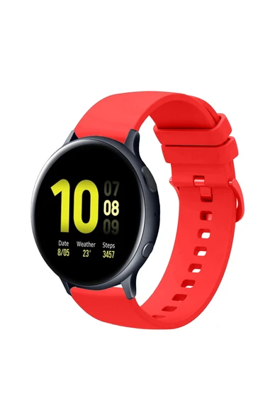 KRETON KRETON Samsung Galaxy Watch Active 2 40mm/44mm  Uyumlu Kordon Yumuşak Dokulu Soft Renk Tokalı Silikon Kayış - Resim 3
