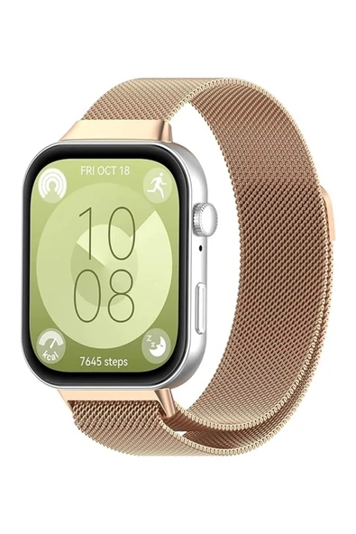 KRETON KRETON Huawei Watch Fit 3 / Fit 4 / Fit 4 Pro Ile Uyumlu Kordon Hasır Örgü Metal Mıknatıslı Kayış - Resim 10