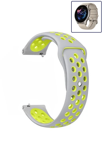 KRETON KRETON Amazfit GTR3-GTR3 PRO Uyumlu Kordon Yumuşak Dokulu Delikli Desenli Silikon Kayış - Resim 8