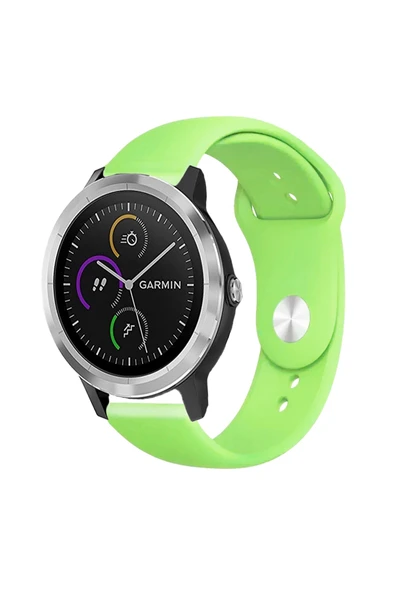 KRETON KRETON Garmin Vivo Active 3 Ile Uyumlu Yumuşak Dokulu Silikon Kordon Kayış (20MM) - Resim 11