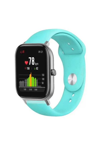 KRETON KRETON Amazfit GTS-GTS2-GTS2E-GTS3-GTS4-GTS4 Mini Uyumlu AÇIK YEŞİL Kordon Yumuşak Dokulu Silikon Kayış - Resim 2