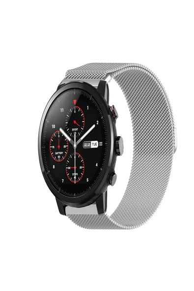KRETON KRETON Amazfit Pace 2 Stratos Uyumlu Kordon Hasır Metal Örgü Tarz Mıknatıslı Milano Kayış ürün görseli